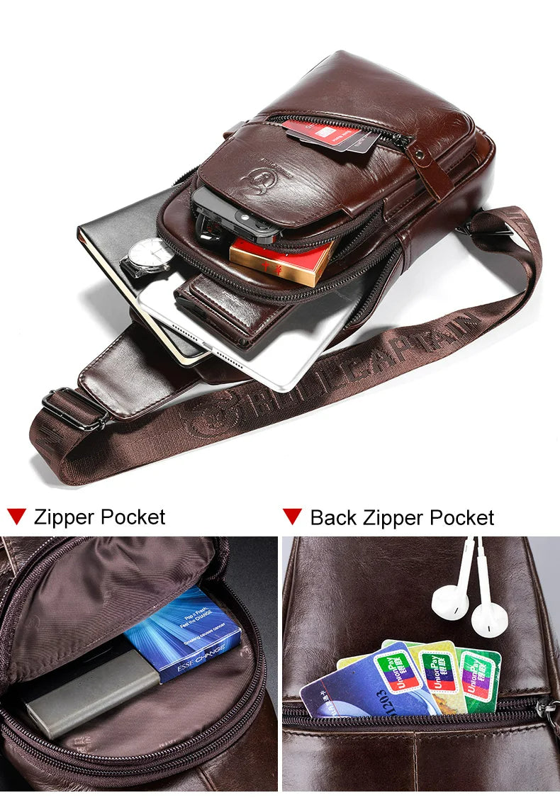 iCoolDown™ Men's Leather Chest Bag - ICoolDown