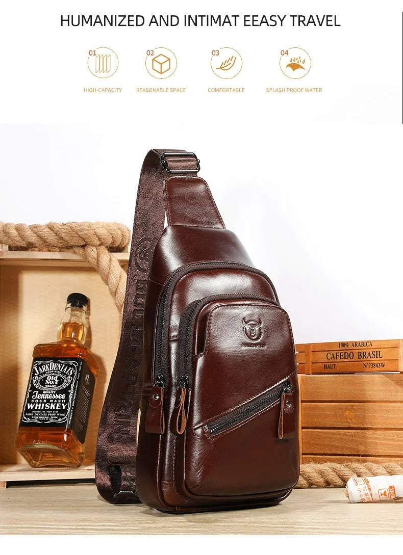 iCoolDown™ Men's Leather Chest Bag - ICoolDown