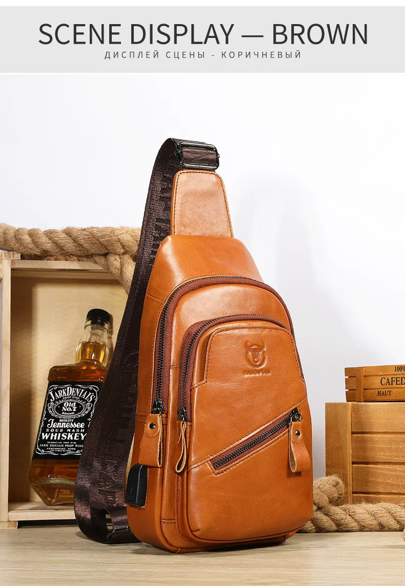 iCoolDown™ Men's Leather Chest Bag - ICoolDown