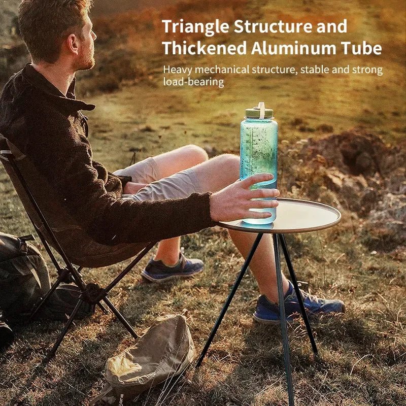 iCoolDown™ Adjustable Legs Ultralight Portable Folding Round Camping Table - iCoolDown