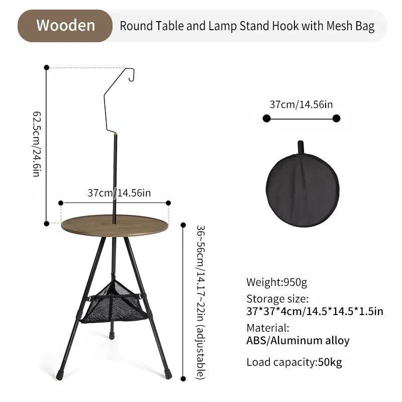 iCoolDown™ Adjustable Legs Ultralight Portable Folding Round Camping Table - iCoolDown