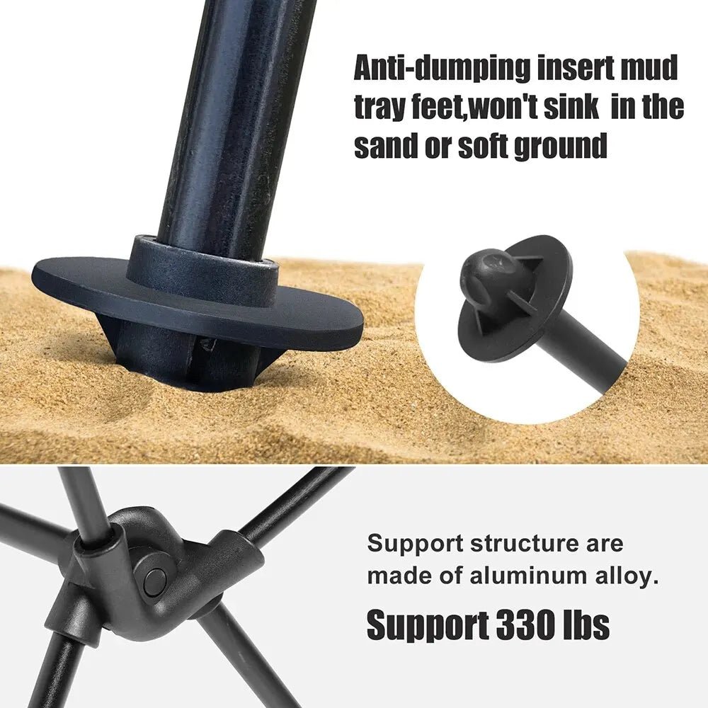 Portable Folding Camping Chair with Headrest - ICoolDown