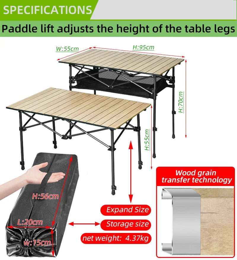 Rollable Camping Portable Outdoor Table - ICoolDown