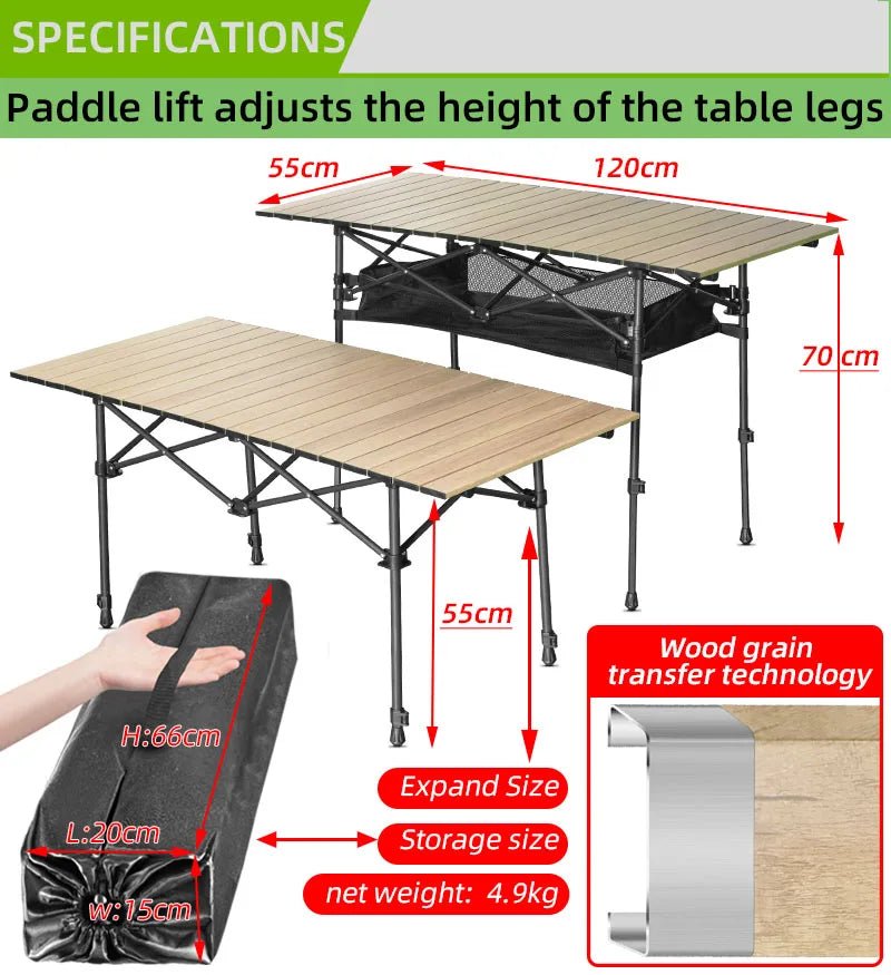 Rollable Camping Portable Outdoor Table - ICoolDown