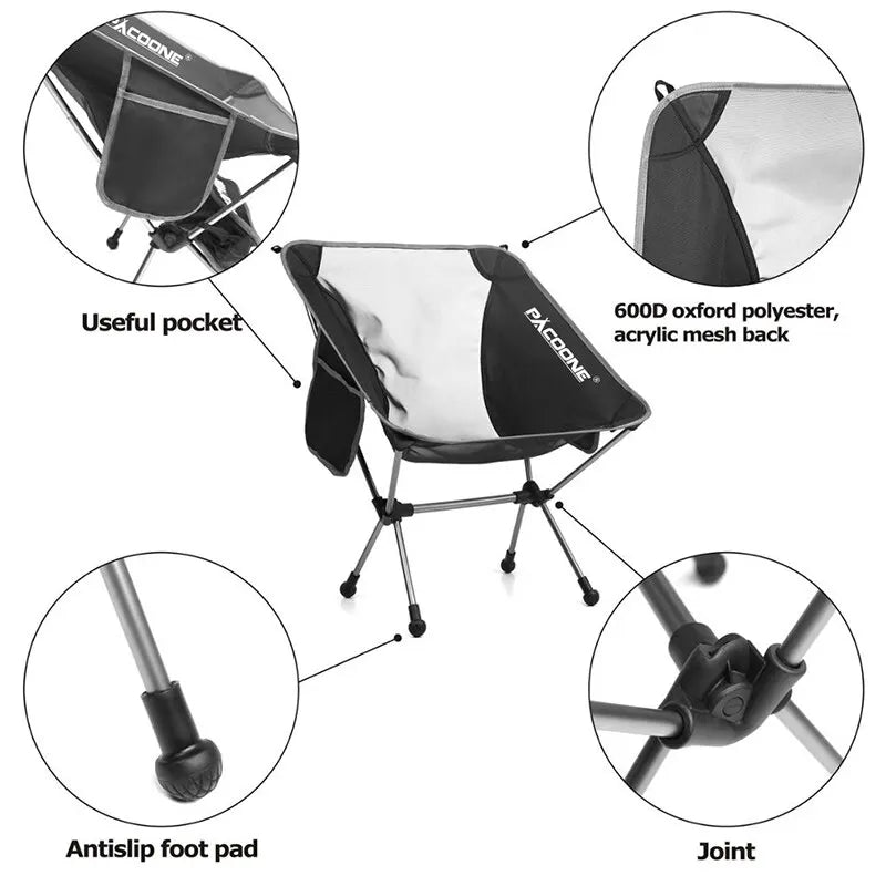 Travel Ultralight Folding Aluminum Portable Hiking Chair - ICoolDown