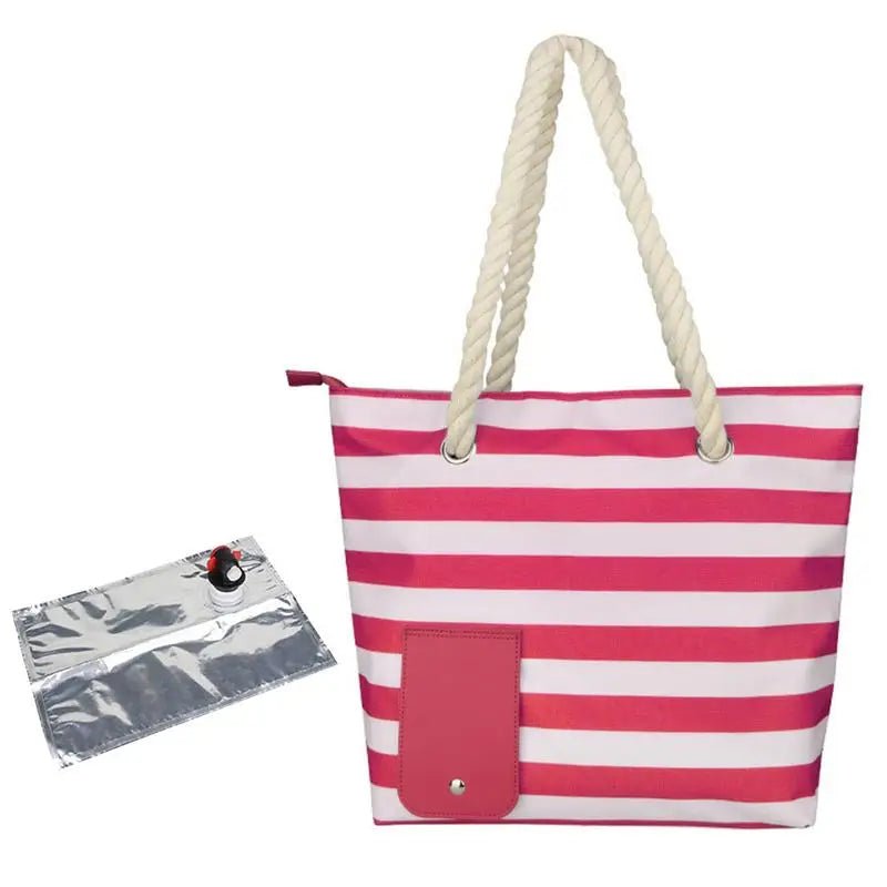 Wine Dispensing Beach Tote Bag with Hidden Dispenser - ICoolDown