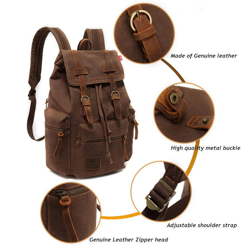 iCoolDown™ Retro Large Vintage Backpack Bag - ICoolDown