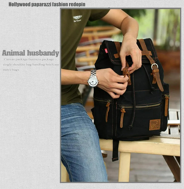 iCoolDown™ Retro Large Vintage Backpack Bag - ICoolDown