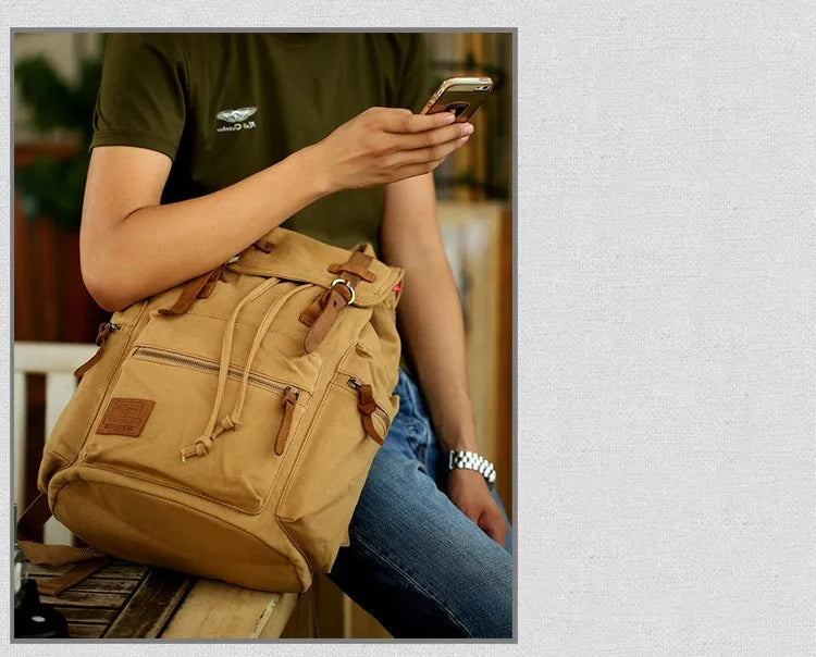 iCoolDown™ Retro Large Vintage Backpack Bag - ICoolDown