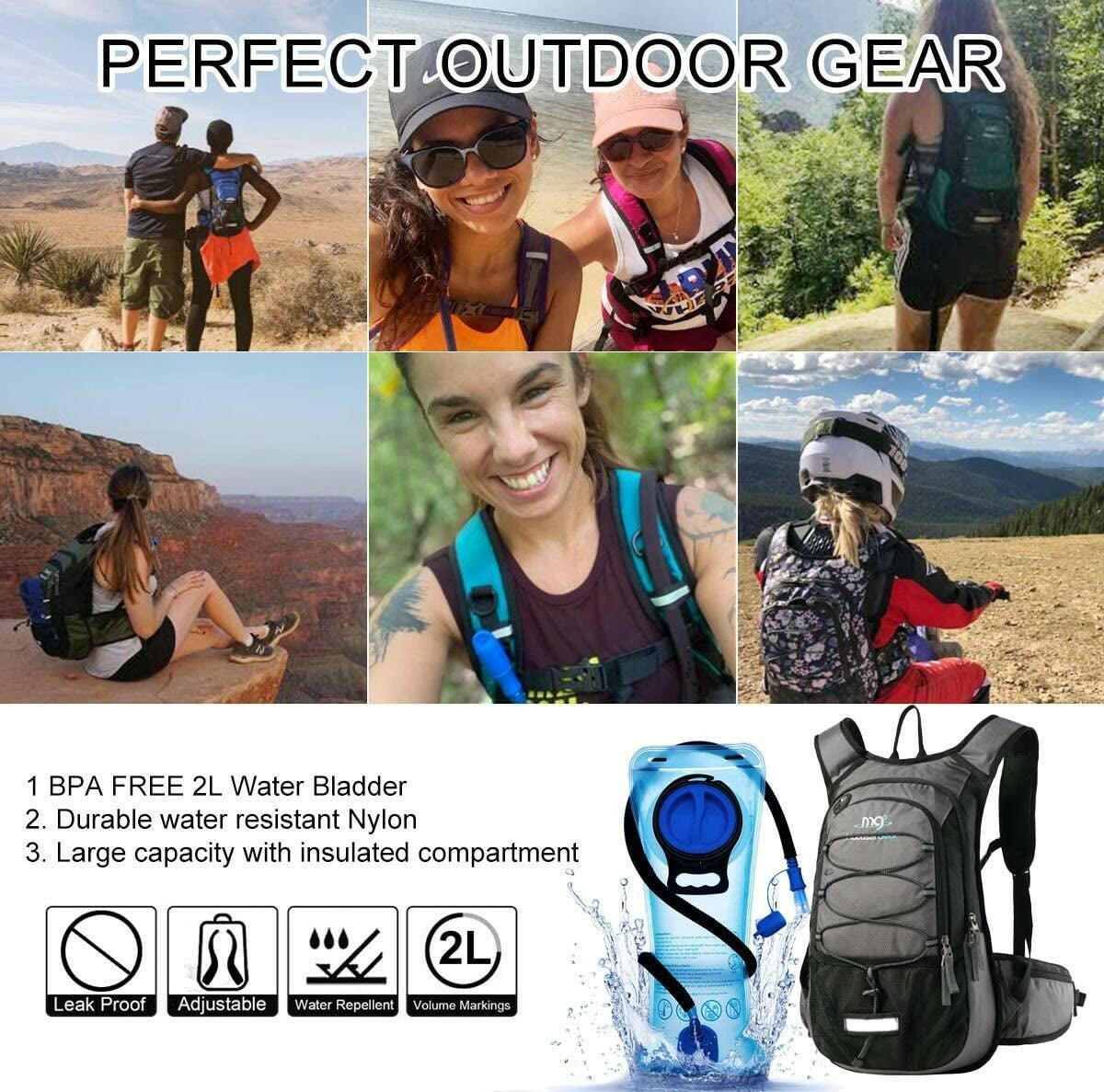 Insulated Hydration Backpack Pack with 2L BPA Free Bladder - ICoolDown