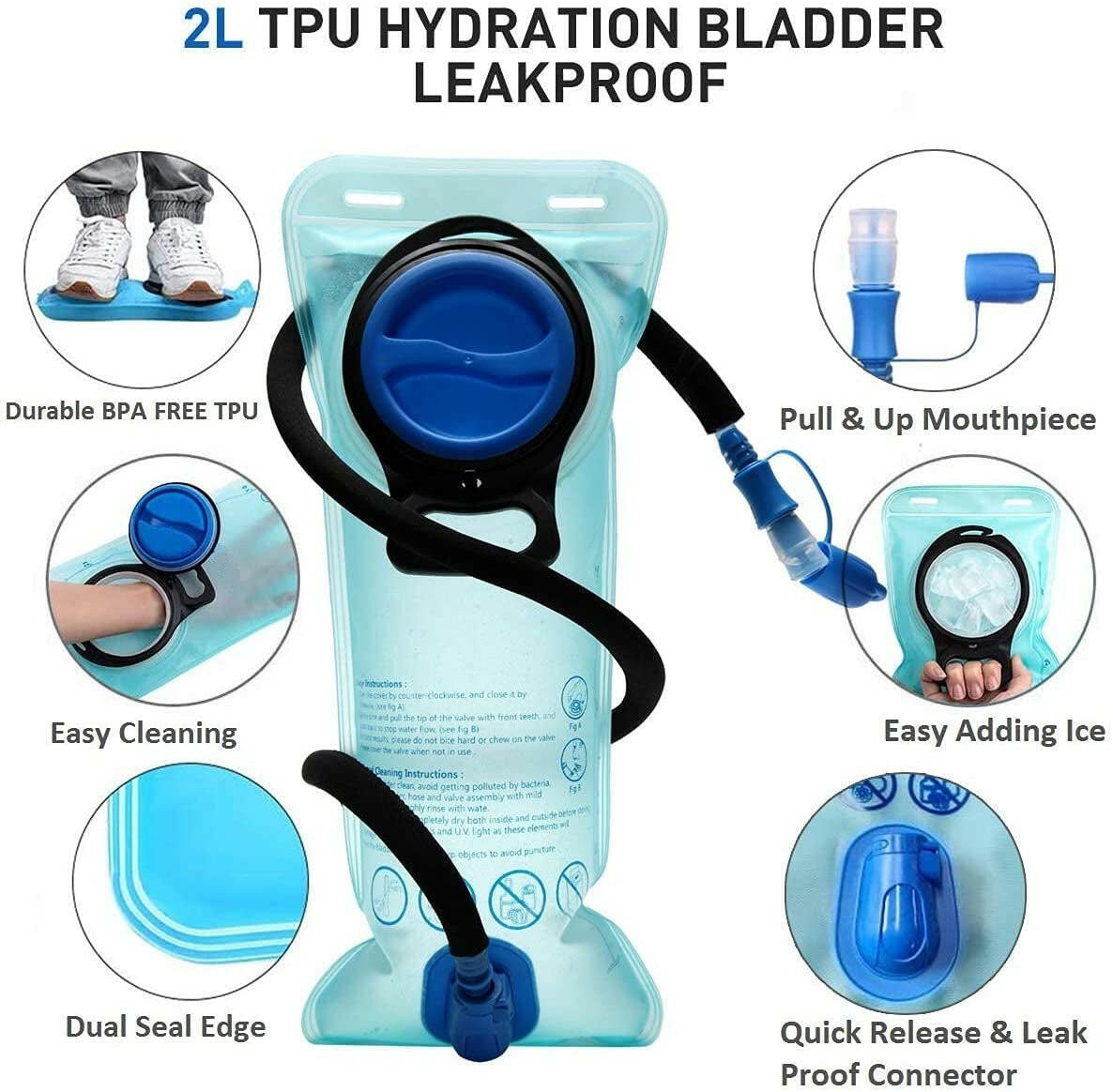 Insulated Hydration Backpack Pack with 2L BPA Free Bladder - ICoolDown